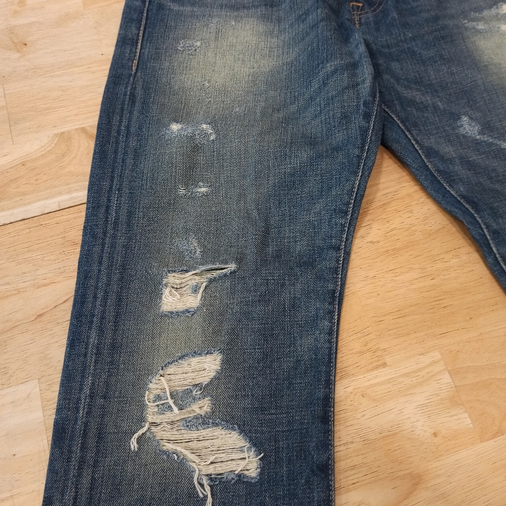 Ralph Lauren Mens Denim & Supply Slim Distressed Patched Blue Denim Jeans  30x32 - Picture 7 of 15